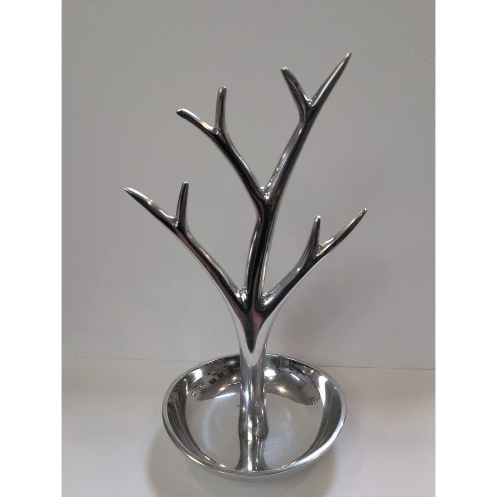 Nambe Jewelry Display Tree Signed‎ By Wei Young 12 Inch.
